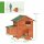Hühnerstall Hühnerhaus aus Holz mit Nistkasten 2 Sitzstangen Rampe Fenster wasserdichtem Dach 113,5x67,5x95,5 cm Orange