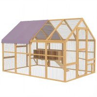 Hühnerstall Holz mit Freilauf, Sicherheitsschloss,...