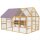 Hühnerstall Holz mit Freilauf, Sicherheitsschloss, Tür, 4 Nistkasten, für 8-12 Hühner, ca, 2,8 x 1,8 x 1,9 m, Gelb