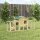 Hühnerstall Hühnerhaus aus Holz mit Nistkasten, wasserdichtem Dach, Sitzstange, Auslauf, Rampe, 204x85x93 cm Naturholz