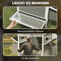 Hühnerstall aus Holz mit Auslauf Nistkasten Asphaltdach herausziehbar Tablett für 4-6 Hühner 347x160x150 cm Dunkelgrau