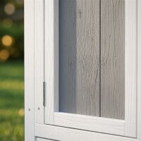 Hühnerstall Holz Hühnerhaus mit abschließbarer Tür Nistkasten wasserdichtem PET-Dach für 3-4 Hühner, 145x90x92 cm Grau