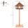 Vogelhaus mit Ständer wetterfestes Vogelfutterhaus mit wetterfestem Dach Futterhaus aus Holz für Wildvögel Ø52 x 130H cm Natur