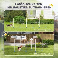 Agility Set Hunde 6-teiliges Agility-Ausrüstung für Hundetraining klappbar Steckhürdenset mit 6 Slalomstangen Tragetasche Trainingszubehör Koordinationstraining Agilityset für Spiele Training