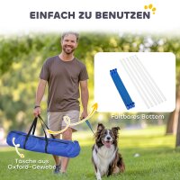 Agility Set Hunde 6-teiliges Agility-Ausrüstung für Hundetraining klappbar Steckhürdenset mit 6 Slalomstangen Tragetasche Trainingszubehör Koordinationstraining Agilityset für Spiele Training