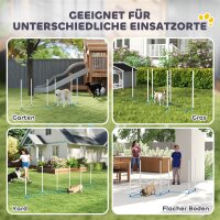 Agility Set Hunde 6-teiliges Agility-Ausrüstung für Hundetraining klappbar Steckhürdenset mit 6 Slalomstangen Tragetasche Trainingszubehör Koordinationstraining Agilityset für Spiele Training
