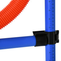Agility Set Hunde, 3-teiliges Agility Ausrüstung mit Hürden, Slalomstangen, Springring, Aufbewahrungstasche, Steckhürdenset für Hundetraining, Trainingsset für Hunde Blau+Rot