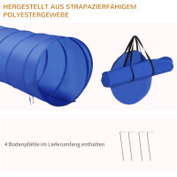 Agility Set höhenverstellbar Hunde Agility-Ausrüstung mit Hundetunnel 4 Slalomstangen Tragetasche Blau