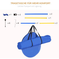 Agility Set höhenverstellbar Hunde Agility-Ausrüstung mit Hundetunnel 4 Slalomstangen Tragetasche Blau