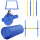 Agility Set höhenverstellbar Hunde Agility-Ausrüstung mit Hundetunnel 4 Slalomstangen Tragetasche Blau