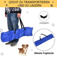 Agility Set Hunde 3-teiliges Agility-Ausrüstung für Hundetraining Steckhürdenset mit 6 Slalomstangen höhenverstellbar Hürden Sprungreifen Tragetasche Agilityset für Spiele Training