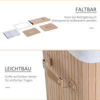 Wäschekorb schmal mit Deckel Wäschesammler 72L mit Griff für Waschküche Schlafzimmer Natur