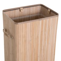 Wäschekorb schmal mit Deckel Wäschesammler 72L mit Griff für Waschküche Schlafzimmer Natur