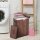 Wäschekorb schmal mit Deckel 72L Wäschesammler mit Griff, herausnehmbarer Wäschesack, Wäschebox für Waschküche Schlafzimmer Badezimmer, Dunkelbraun