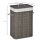 Wäschekorb mit Griffen und waschbarem Wäschesack, Rattan, Polyester, Baumwolle, Metall, 43L x 32B x 61H cm, Grau
