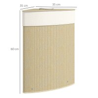 Wäschekorb im Eckdesign, Bambusgeflecht, 55 Liter,...