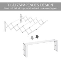 Wäscheständer für Wandmontage ausziehbar klappbar platzsparender Wäschetrockner, Wandwäschetrockner für Innen und Außen, Weiß, 63,5 x 60 x 20 cm