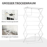 Wäscheständer faltbar 8-stufiger Trockengestell Turmtrockner Turmwäscheständer Trockenständer Metall Kunststoff Weiß 74 x 35 x 144 cm