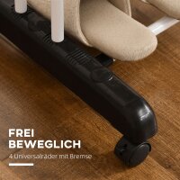 Wäscheständer, 4 Ebenen, klappbar, 4 Rollen mit 2 Bremsen, Metallrahmen, Schwarz, 73 x 64 x 177cm