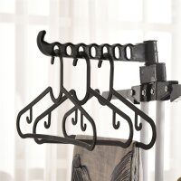Wäscheständer, 4 Ebenen, klappbar, 4 Rollen mit 2 Bremsen, Metallrahmen, Schwarz, 73 x 64 x 177cm