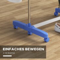 Wäschenständer Wäschetrockner. 4 Ebenen, klappbar, One-Klick-System, 142 cm x 55 cm x 152 cm Blau + Silber