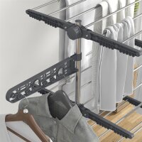 Wäschenständer Wäschetrockner 5 Ebenen, klappbar, One-Klick-System, 142 cm x 55 cm x1 72 cm, Grau + Silber