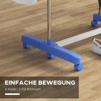 Wäschenständer Wäschetrockner 5 Ebenen, klappbar, One-Klick-System, 142 cm x 55 cm x1 72 cm, Blau + Silber