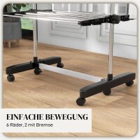 Wäschenständer Wäschetrockner 5 Ebenen, klappbar, One-Klick-System, 142 cm x 55 cm x1 72 cm, Schwarz + Silber