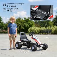Gokart, Tretauto mit verstellbarem Sitz, Bremse,...
