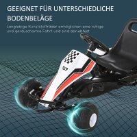 Gokart, Tretauto mit verstellbarem Sitz, Bremse, Pedalantrieb, Tretfahrzeug mit Vor- und Rückwärtsgang, Kinderfahrzeug bis 35 kg belastbar, für Kinder 3-6 Jahre Weiß