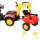 Trettraktor mit Anhänger, Frontlader, verstellbarer Schaufel, Traktor Tretfahrzeug für Kinder ab 3 Jahren Rot