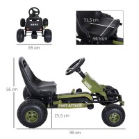 Go Kart Tretauto Tretfahrzeug mit Handbremse, Vor- und...