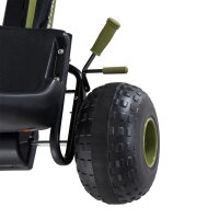 Go Kart Tretauto Tretfahrzeug mit Handbremse, Vor- und Rückwärtsgang, Kinderfahrzeug Kettcar Tretfahrzeug mit Verstellbarem Sitz für Kinder 3-6 Jahren, 99 x 65 x 56cm Grün