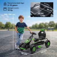 Kinder-Gokart, mit Pedalen, verstellbarem Sitz, In- und...