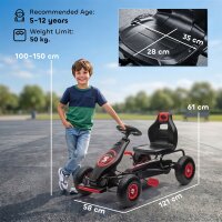 Kinder-Gokart, mit Pedalen, verstellbarem Sitz, In- und...
