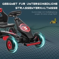 Kinder-Gokart, mit Pedalen, verstellbarem Sitz, In- und Outdoor, ab 5 Jahren, Rot+schwarz, 121 x 58 x 61 cm