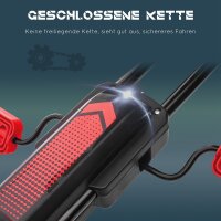 Kinder-Gokart, mit Pedalen, verstellbarem Sitz, In- und Outdoor, ab 5 Jahren, Rot+schwarz, 121 x 58 x 61 cm