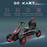 Kinder-Gokart, mit Pedalen, verstellbarem Sitz, In- und Outdoor, ab 5 Jahren, Rot+schwarz, 121 x 58 x 61 cm