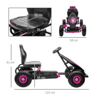 Kinder-Gokart, mit Pedalen, verstellbarem Sitz, In- und...