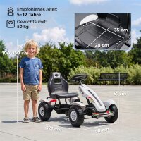 Gokart Tretauto mit Handbremse, verstellbarem Sitz, Vor-...