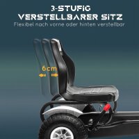 Gokart Tretauto mit Handbremse, verstellbarem Sitz, Vor- und Rückwärtsgang, bis 50kg für Kinder 5-12 Jahren Weiß