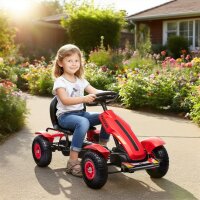 Gokart Tretauto mit Handbremse, verstellbarem Sitz, Vor-...