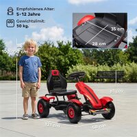 Gokart Tretauto mit Handbremse, verstellbarem Sitz, Vor-...