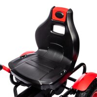 Gokart Tretauto mit Handbremse, verstellbarem Sitz, Vor- und Rückwärtsgang, bis 50kg für Kinder 5-12 Jahren Rot
