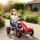Gokart Tretauto mit Handbremse, verstellbarem Sitz, Vor- und Rückwärtsgang, bis 50kg für Kinder 5-12 Jahren Rot