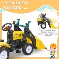 Kinderradlader, steuerbarer Frontlader, ab 3 Jahren, Pedalantrieb, Gelb/Schwarz