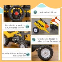 Kinderradlader, steuerbarer Frontlader, ab 3 Jahren, Pedalantrieb, Gelb/Schwarz