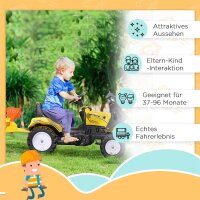 Kinderradlader, steuerbarer Frontlader, ab 3 Jahren, Pedalantrieb, Gelb/Schwarz