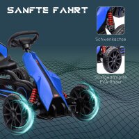 Go Kart Pedal Go Kart Rückwärts-uns Vorwärtsgang, für Kinder von 3 bis 8 Jahren, Blau