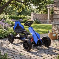 Go Kart Pedal Go Kart Rückwärts-uns Vorwärtsgang, für Kinder von 3 bis 8 Jahren, Blau